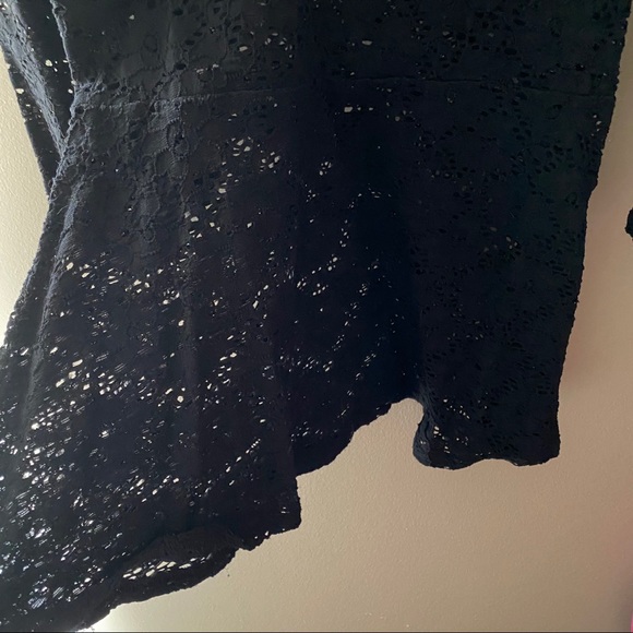 Decree Black Lace Peplum Top - Picture 2 of 4